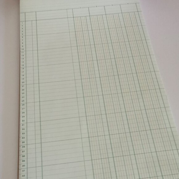 Retro Willson Columnar Pad 100 Sheets 4 Columns 8.5" x 14" Ruled Pad Green Tint - Picture 1 of 7